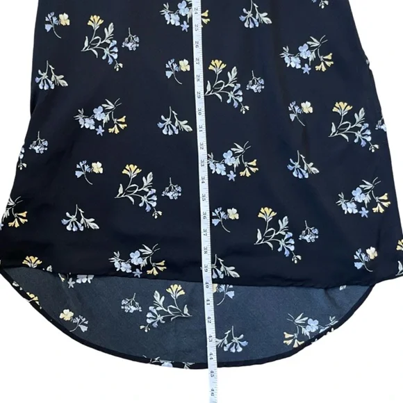 Abercrombie & Fitch Black Floral Midi Slit Dress, Spaghetti Straps - Size Medium - Picture 7 of 12